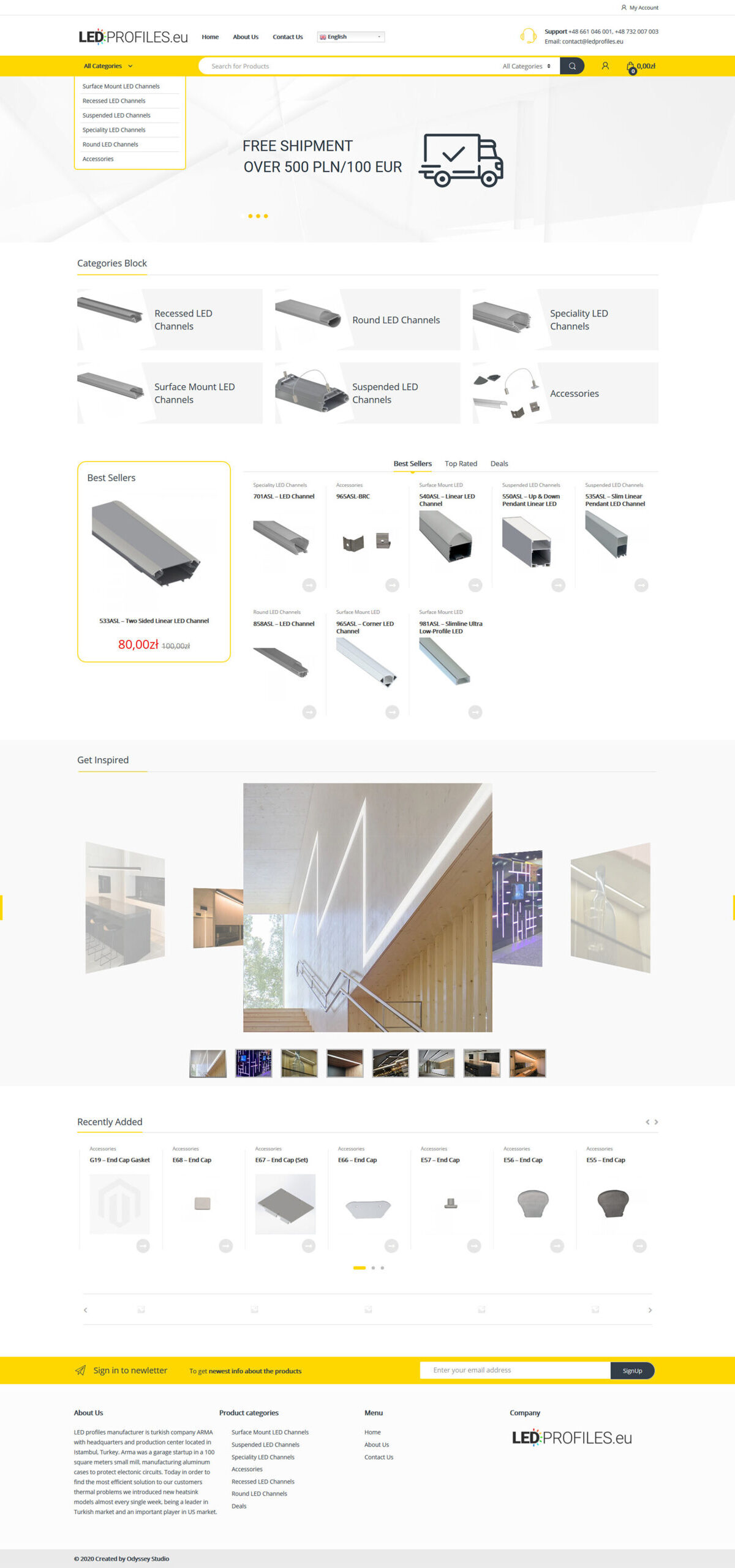 LEDPROFILES.eu Sklep Internetowy E-commerce Web Design Odyssey-Studio